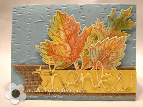 Thank you Vintage Leaves Stampin Up card