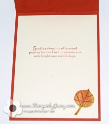 Sympathy card created with Stampin up Vintage leaves